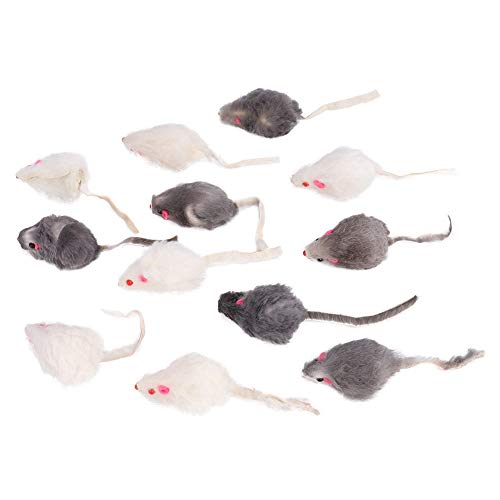 Topi Giocattoli per Gatti, Giochi Gatto, Topo Falso Giochi Sonagli Peloso Piccolo Topolini Sonaglio Interattivi Gatto Giocattolo Topini in Peluche Carino Kitten Gioco Mouse Interattivo Adatto Gattino