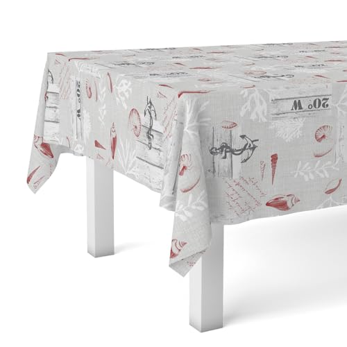 Martina Home Narcea Nappe en Toile Cirée Rouge 100 x 140 cm