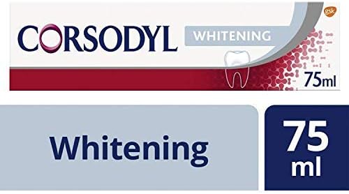 Corsodyl Toothpaste for Gum Care, Whitening, 75 ml, Pack of 3