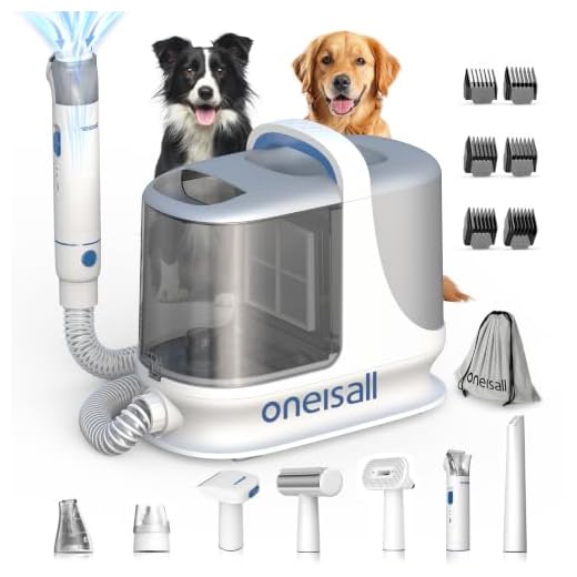 oneisall Dog Grooming Vacuum, 13000Pa Powerful Dog Hair Vacuum with Dog Clippers & Shedding Brush 7 Grooming Tools Dog Grooming Kit, 3L Dust Cup Pet Grooming Vacuum Quiet, 3 Suction Levels, BM3