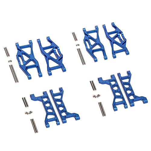 Facibom CNC Aluminum Alloy 10mm Widened Suspension Arm for 1/10 MAXX Truck 89076-4 Upgrade Parts,Blue