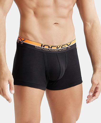 Image of Jockey FP03 Men's Super Combed Cotton Rib Solid Trunk with Ultrasoft Waistband