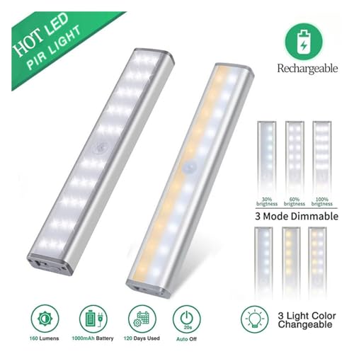 Luz LED sensor para cuerpo humano recargable USB miniatura 2