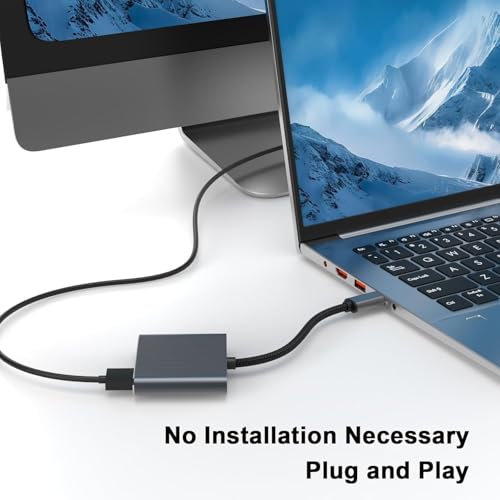 Image of ETZIN USB C to Dual HDMI Adapter, Dual Monitors Adapter USB C Hub with 2 HDMI Docking Station 4K @60hz for Laptop HP Dell Surface Thinkpad EPL-1495CC