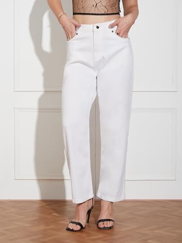 Image of Miss Chase Women's Wide-Leg High-Rise Regular-Length Stretchable Shaping Denim Jeans