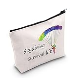 POFULL Sky Diving Gifts Skydiving Survival Kit Parachute Jump Gift Skydiver Adventure Zipper Pouch Bag (Skydiving survival kit bag)