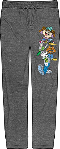 Bioworld Looney Tunes 90s Hip Hop Character Group Mens Grey Sleep Pajama Pants