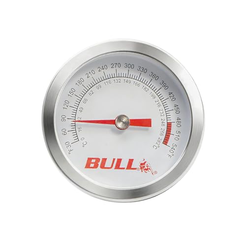 16509 Small Grill Replacement Temperature Gauge for Most Bull Grills 30-540F BBQ Thermometer Gauge Weatherproof with Easy Read Numbers for Bull Outdoor Grill Accessories 2.56 Diameter