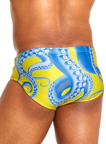 MIZOK Mens Swim Briefs Fashion Print Style Swimwear Sexy Swimsuits Bathing Suit3