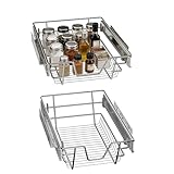 Aufun cajón telescópico extraíble, estante para armario o cajones de cocina, dormitorio, cesta extraíble de 30 cm, 2 piezas