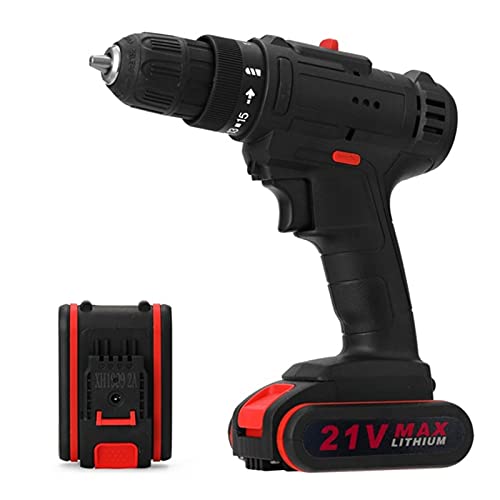 XMGJ 12V 18V 21V Elektroschrauber, Elektrowerkzeugschlüssel, Multifunktions-Akku-Bohrmaschine DIY-Elektrowerkzeuge Rotationswerkzeug,21v,2 Battery