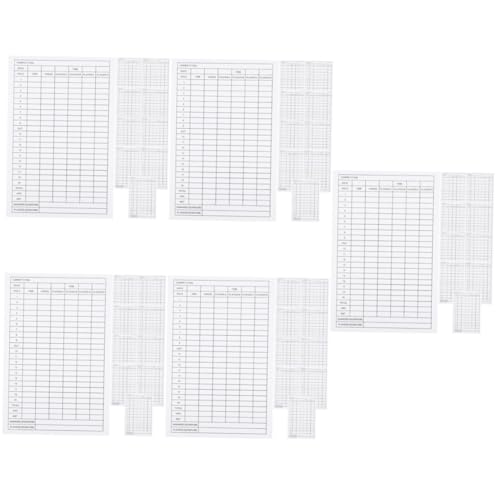 MAGICLULU 5 Sätze Golf-scorekarten Tragbar und Doppelseitiger Druck Sportprüfungszubehör Wettkampfzubehör 10 Stück * 5