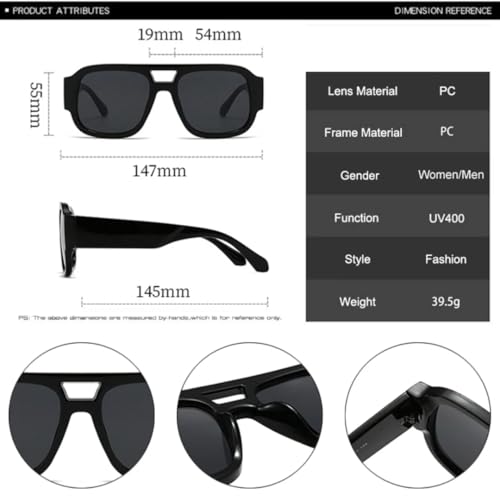 Lunettes de soleil rétro double pont finition bleu léopard - 7