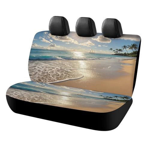 Funda hawaiana para asiento trasero, confección elástica y resistente para coche