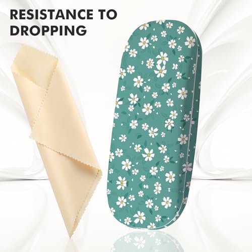Image of Glasses Case Hard Shell,Portable Protective Eyeglasses Case, Eyeglass Holder Box with Cleaning Cloth,for Women Men