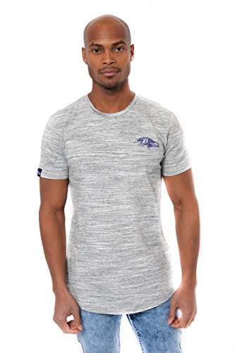 Ultra Game Men's NFL Active Basic Space Dye Tee Shirt, Baltimore Ravens, Gray Space Dye, Medium, Model:JTM2136A