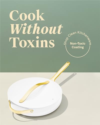 Caraway Nonstick Ceramic Sauté Pan with Lid (4.5 qt, 11.8