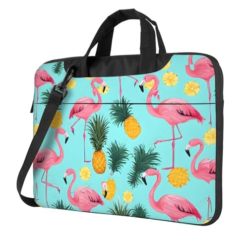 Funda delgada para laptop con correa y estampado flamenco miniatura 1