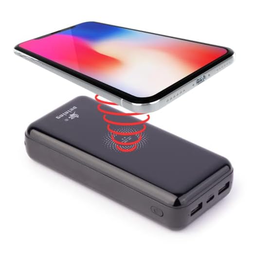 Power Bank sem Fio Indução 20.000mah compatível com iPhone e Samsung Galaxy (Preto)