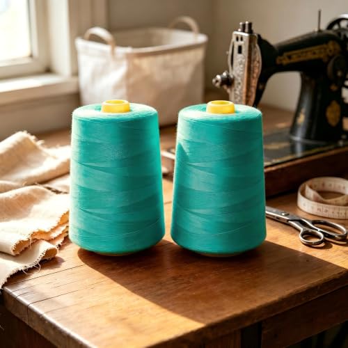 Cono de hilo para coser poliéster 8000 yd verde esmeralda miniatura 1