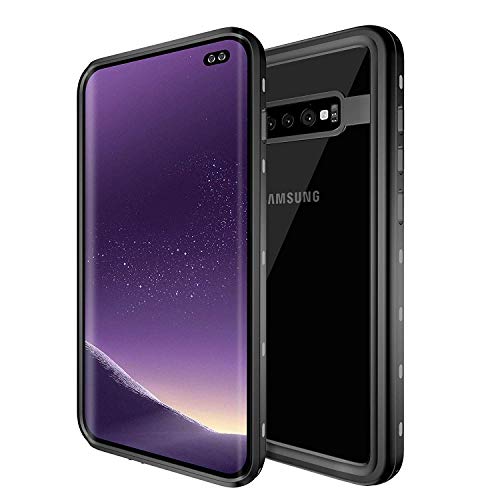 redpepper - Funda Sumergible Compatible con Samsung Galaxy S10 Plus Carcasa Impermeable [Antigolpes] Protección 360º [Certificado IP68] Resistente al Agua válida para Carga Inalámbrica - Negro