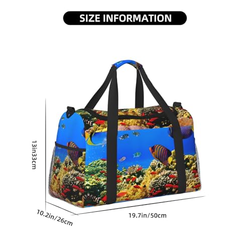Sea Fish Pattern Print Everyday Use Travel Duffle Bag Large Capacity Travel Bag Stylish Functional Bag4