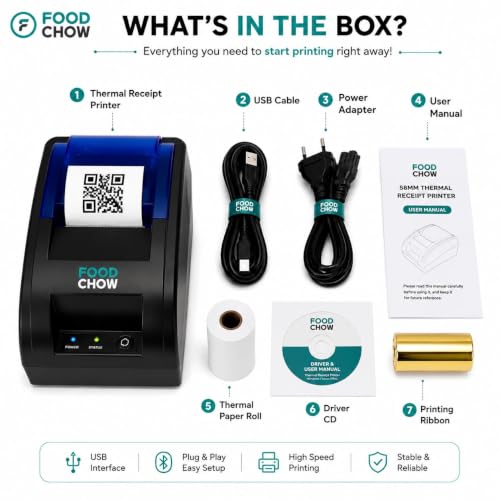 Image of 2 Inch (58mm) USB + Bluetooth Thermal Receipt Printer | POS Billing Machine for Shops, Restaurants & Retail | Compatible, Vyapar, Ezo, Swiggy, Zomato KOT Billing Machine System