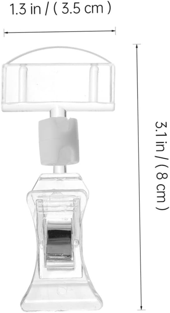 8pcs Acrylic Rotatable Price Tag Clips for Retail Sign Display image 2