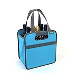 meori Foldable 6 Bottle Wine Tote Liquor Grocery Shopping Carry Organize Glass Dividers Stylish...