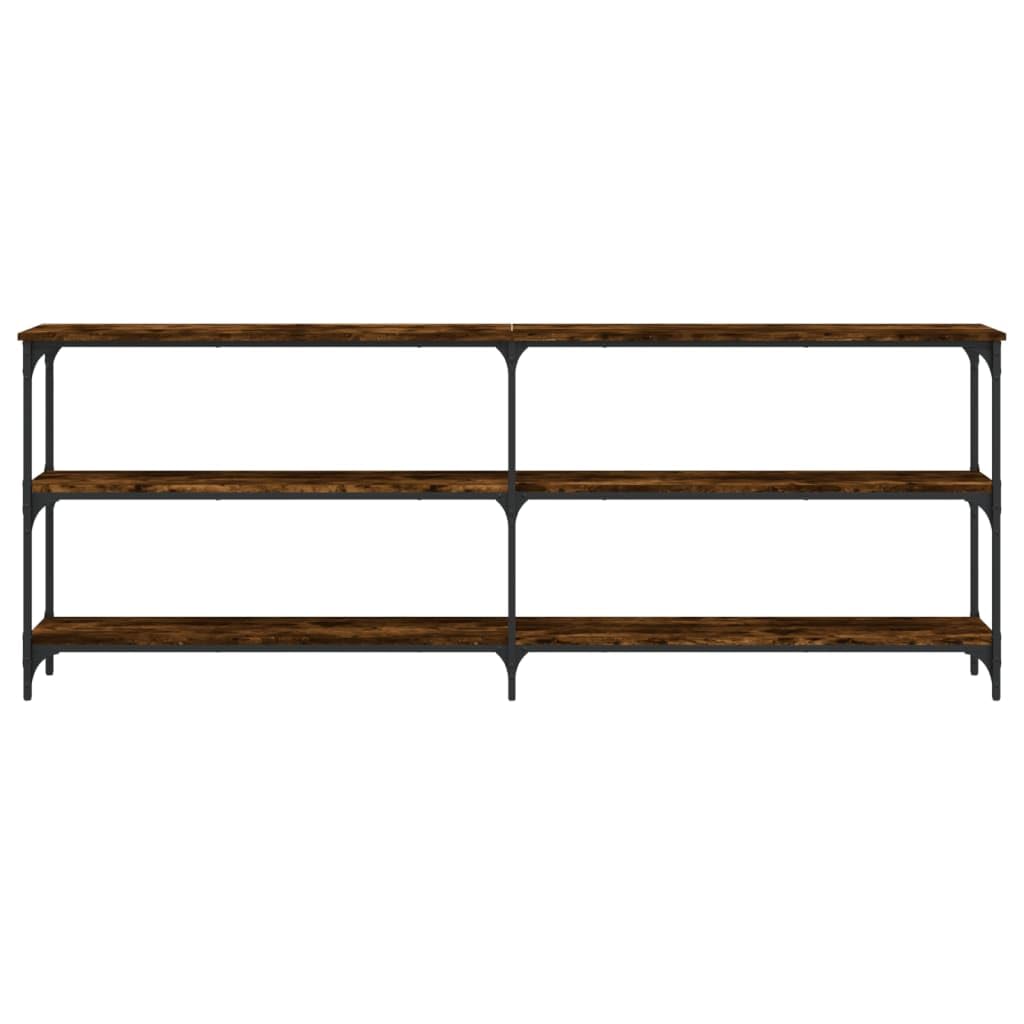 Tavolo consolle in rovere affumicato, 200 x 29 x 75 cm, in legno e