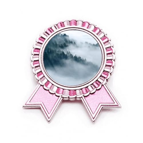 Broche en forme de nuage de montagne rose en métal taille M pour veste et manteau