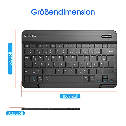 Fintie Bluetooth Tastatur, Schwarz(Einfarbig Tastatur) – Ansicht 2