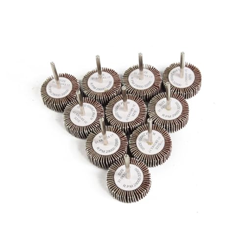 TopHomer 10PCS Abrasive Flap Wheel Sander Set Shank Diameter 3.175mm 0.125
