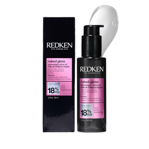 Image of Redken Naked Gloss Lightweight Hair Serum, 100 ml | Lightweight serum for glass-like shine. Provides heat protection and controls frizz for up to 72 hours.