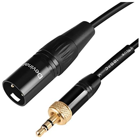 Devinal Replacement Locking 1/8 to XLR Male Output Cable Compatible with EK100 Receiver, Saramonic Receivers, Saramonic UwMic9, VmicLink5, UwMic10 and UwMic15 Receivers Cover