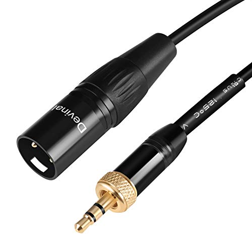 Devinal Replacement Locking 1/8 to XLR Male Output Cable Compatible with EK100 Receiver, Saramonic Receivers, Saramonic UwMic9, VmicLink5, UwMic10 and UwMic15 Receivers