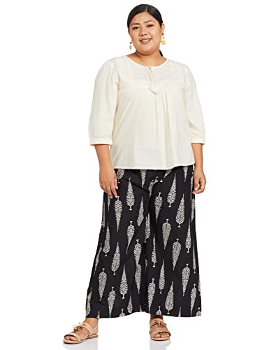 Image of Amazon Brand - Myx Women Loose Fit Cotton Flared Palazzo (Available in Plus Sizes)