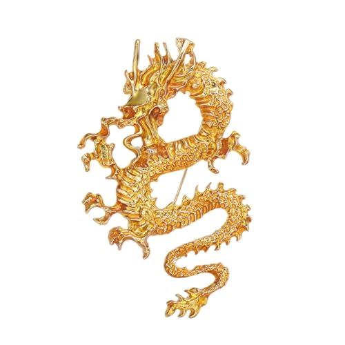 Image of Dragon Brooch Pins for Women, Chinese Dragon Brooch Pin, Lucky Dragon Talisman Brooch Lapel Pin, Bohemian Dragon Brooches Pins for Women Hat Bag Suit Dress Accessories