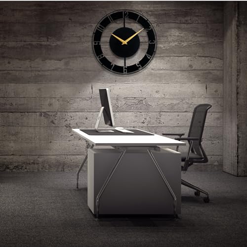 Image of Metallic Analog Wall Clock for Home, Office, Living Room, Bedroom, Kids Room and Kitchen (40 X 40 Cm) | Big Size Stylish Home Decor | (Battery Included)