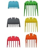 HOTIOGA 6pcs Multi-Colored Guards Cutting Lengths Range from 1/16” to 1/2”, Clliper Guide Combs for Star Balding 5Star Legend 5Star Magic Clip 5Star Senior