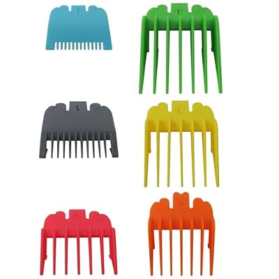 HOTIOGA 6pcs Multi-Colored Guards Cutting Lengths Range from 1/16” to 1/2”, Clliper Guide Combs for Star Balding 5Star Legend 5Star Magic Clip 5Star Senior