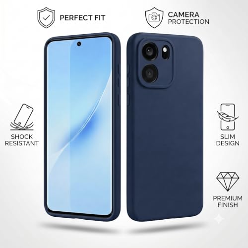 Image of FIRST MART Matte Silicone Back Cover for OnePlus Nord CE 6 - Blue