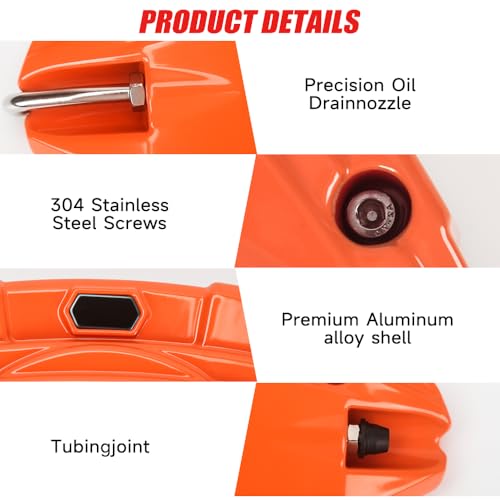 Image of Brake Caliper Covers Compatible with Tesla Model Y Juniper 2025-2026, 19 20 Inches Front and Rear Brake Wheel Hub Brake Caliper Covers 4 Pcs For Model Y Juniper Accessories Orange