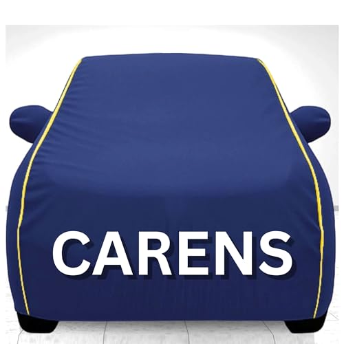 Image of 100% Waterproof Car Cover for Carens UV Protection, Dustproof, Windproof | Custom Fit with Mirror Pockets, Belt & Buckle | All Weather Outdoor Body Cover(Blue)