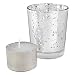 Just Artifacts Speckled Mercury Glass Votive Candle Holder 2.75"H (12pcs, Silver Votives) w/ 12pcs Wax Tea Light Candles Included