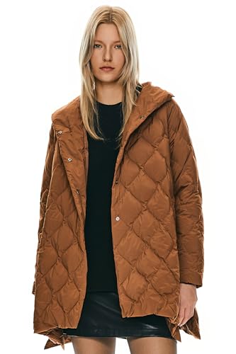 Orolay Women's Oversized Quilted Puffer Jacket Lightweight Insulated Casual Long Sleeve Padded Coat with Pockets
