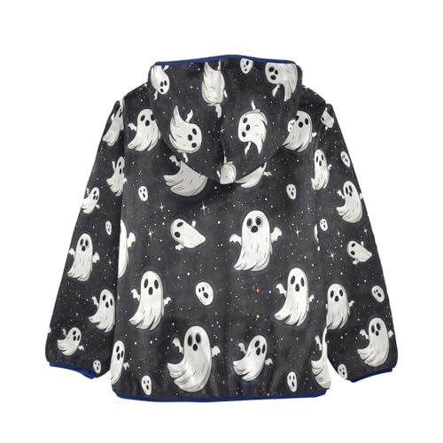 Ghostly Figures on Dark Toddler Fleece Jacket Girl Boys Hooded Fleece Jacket Coat Warm Outwear Zip-up 3-10T2