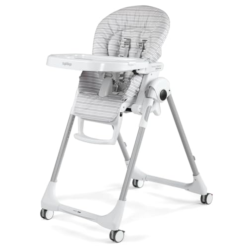 Peg Perego Prima Pappa Follow Me Seggiolone Pappa Neonati Reclinabile, Funzione Sdraietta, 4 ruote,...