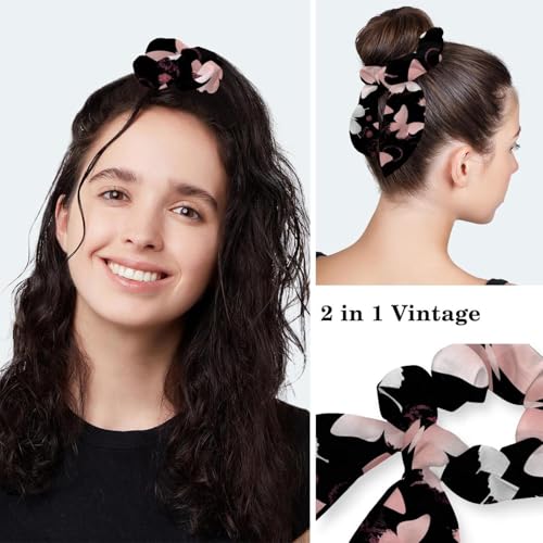 Image of Butterfly Scrub Cap Women with Ponytail & Buttons Adjustable Surgical Nurse Hat with Cotton Sweatband for Long Hair