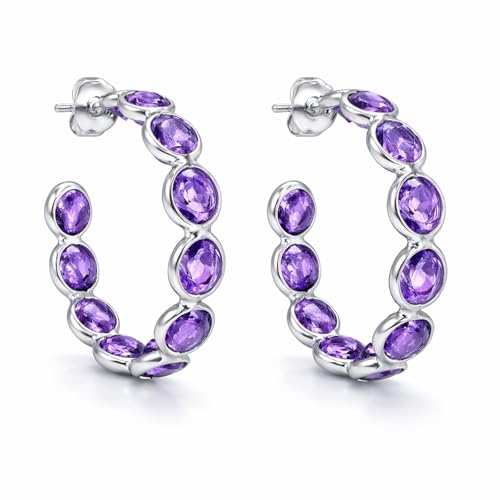 Créoles améthyste finies les boucles d'oreilles artisanales lourdes avec ce bijou statement léger